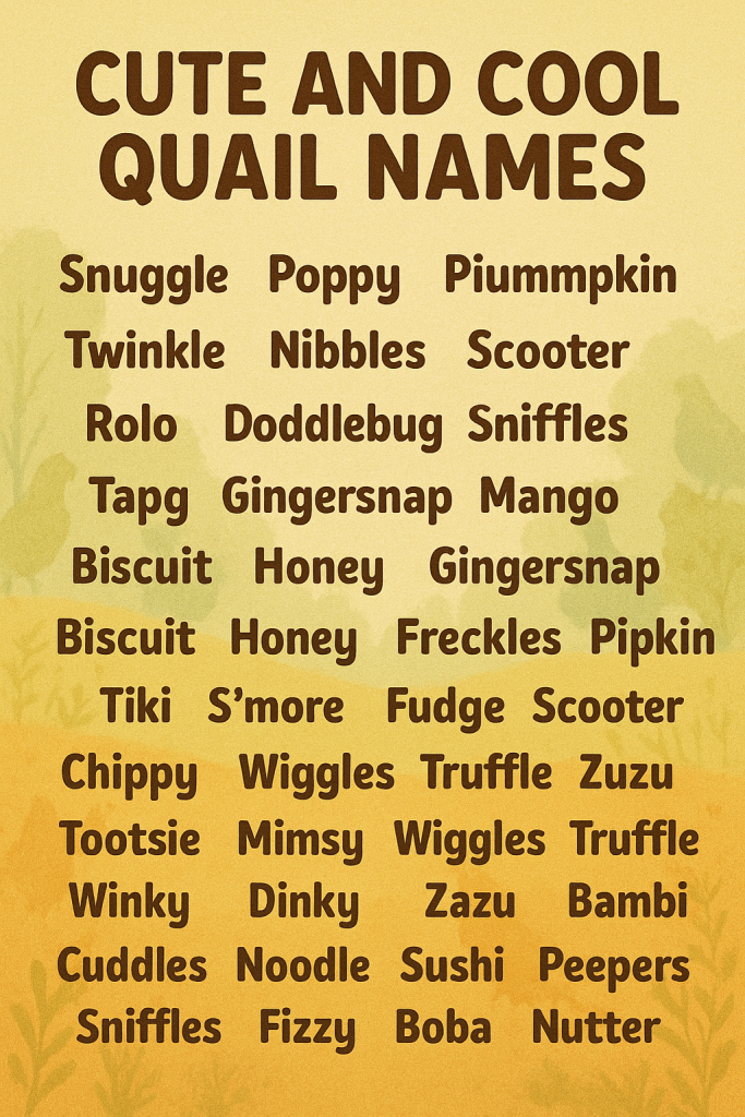 800+ Cute and Cool Quail Names