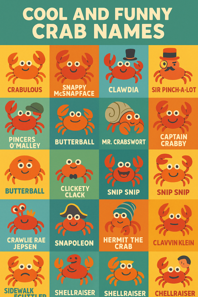 800+ Cool and Funny Crab Names 