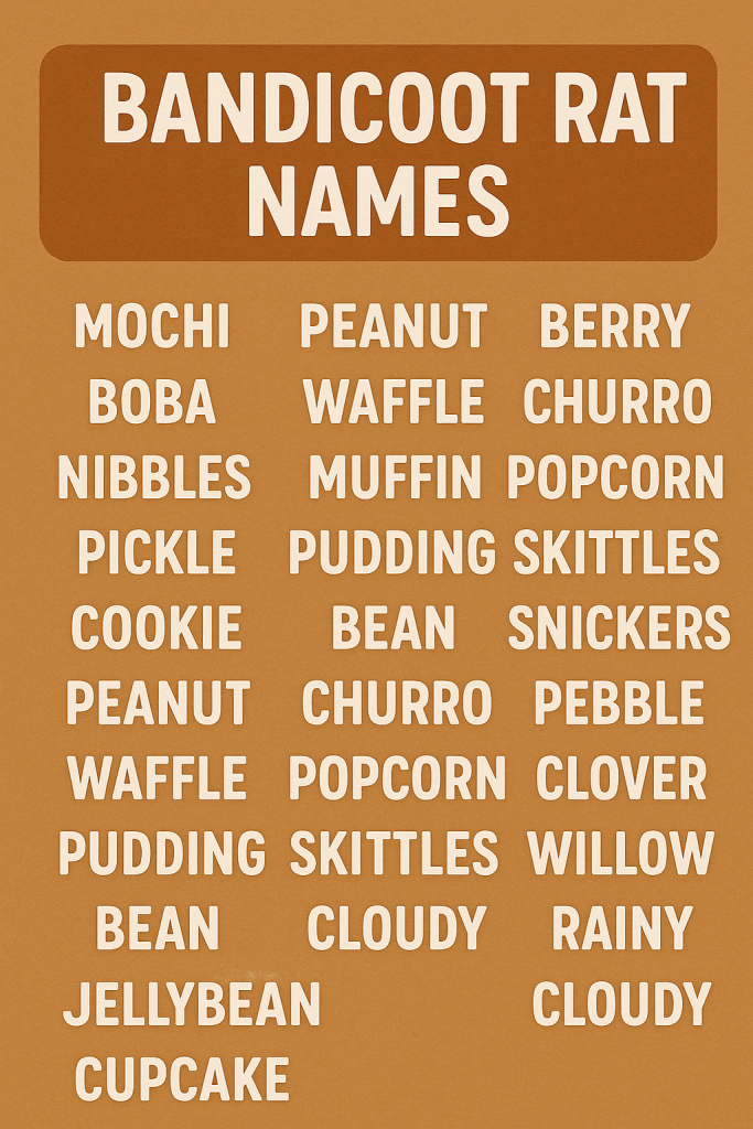 1200+ Bandicoot Rat Names: Cute, Cool & Unique Ideas 2025