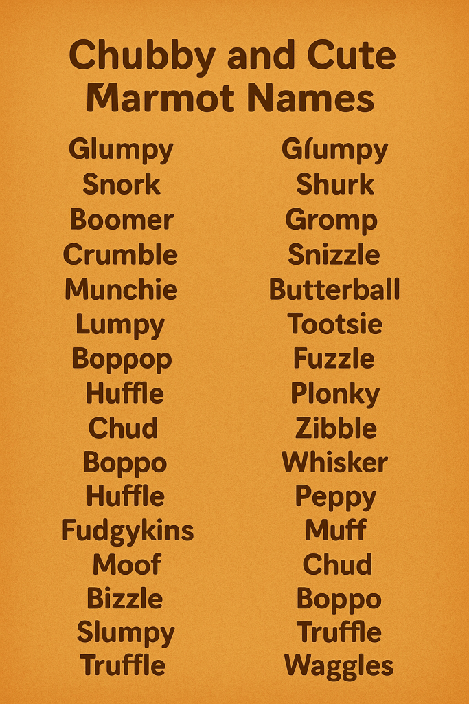 500+ Chubby and Cute Marmot Names 