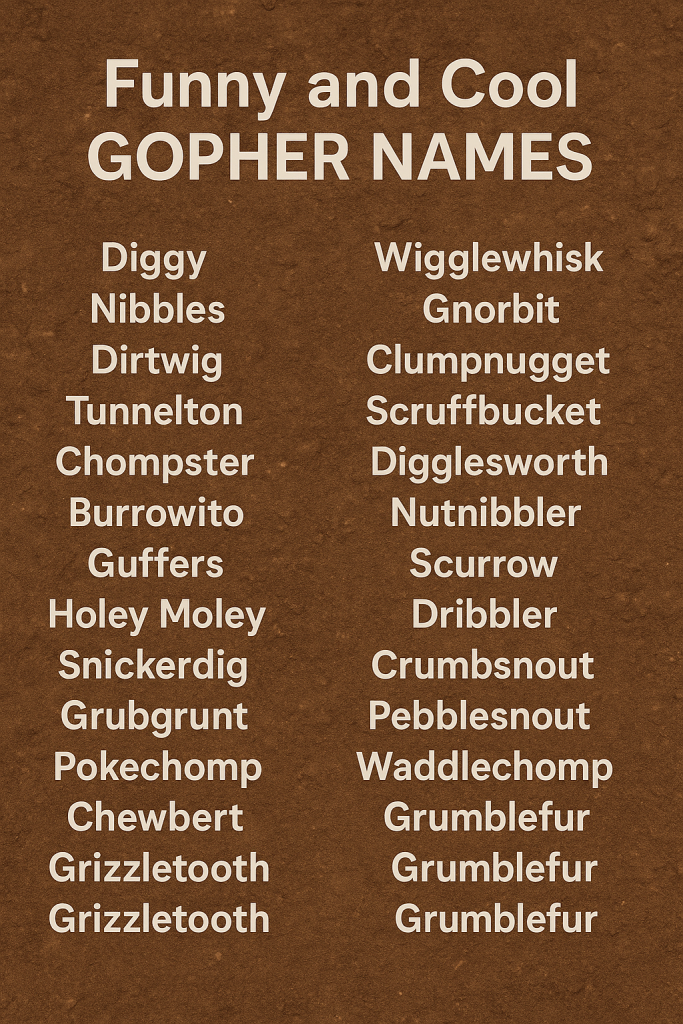 500+Funny and Cool Gopher Names Best Ideas