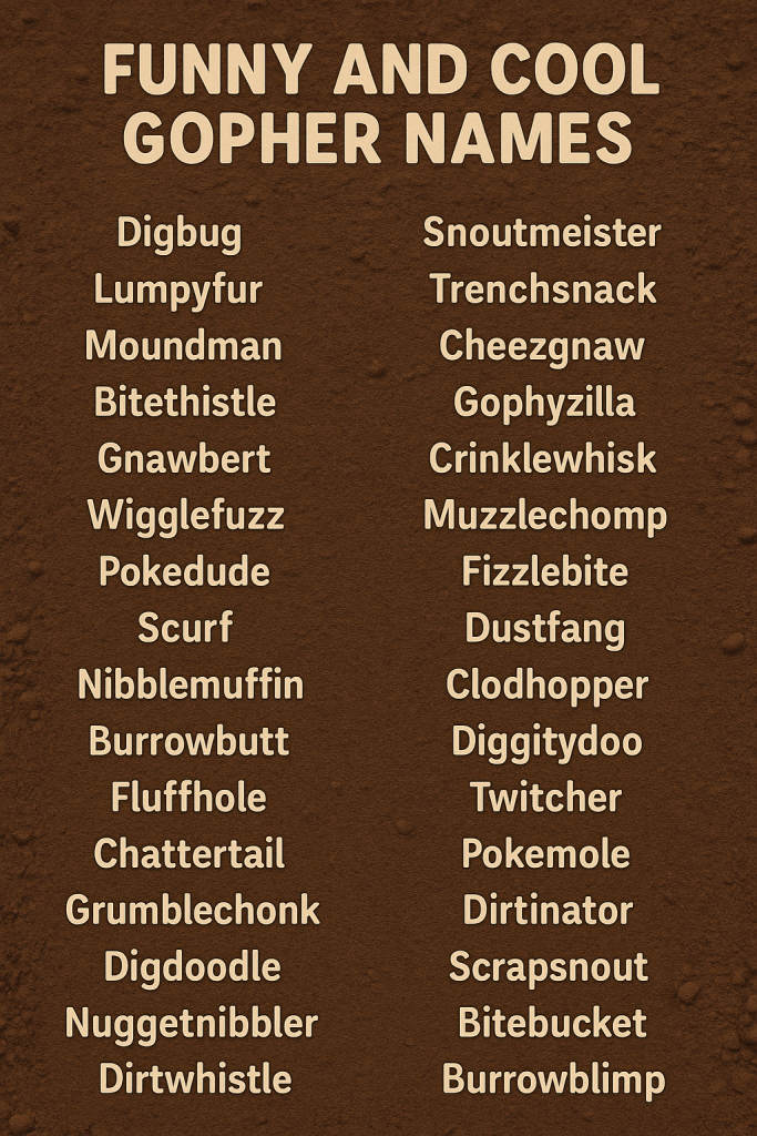 500+Funny and Cool Gopher Names Best Ideas