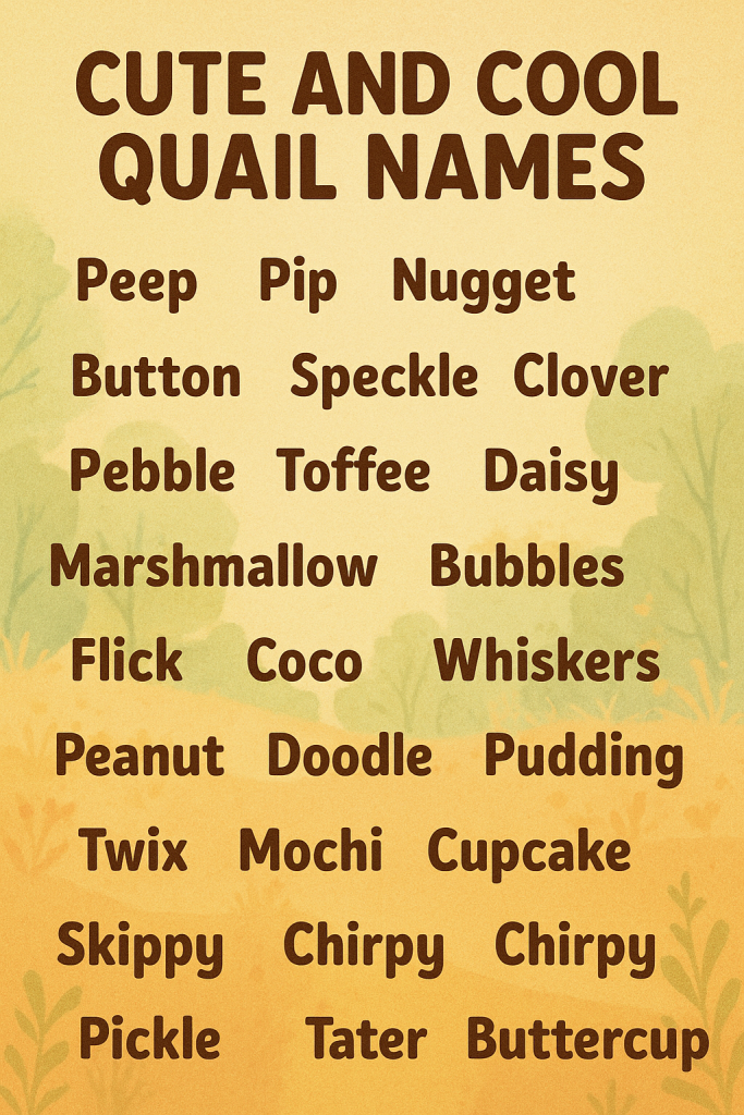 800+ Cute and Cool Quail Names