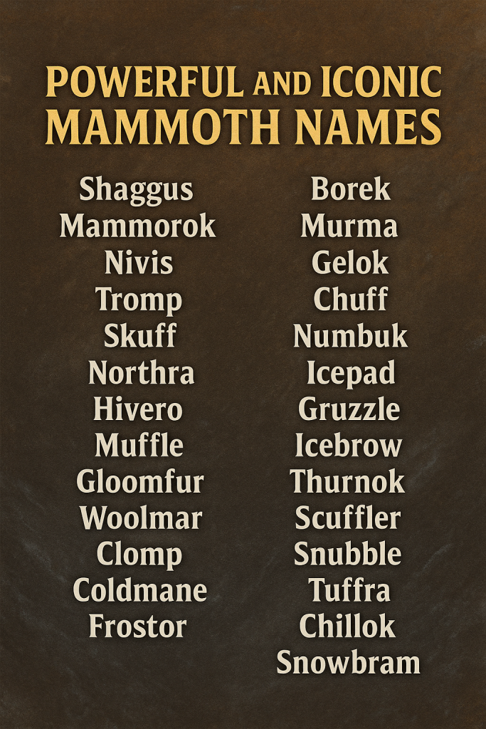 500+ Powerful and Iconic Mammoth Names