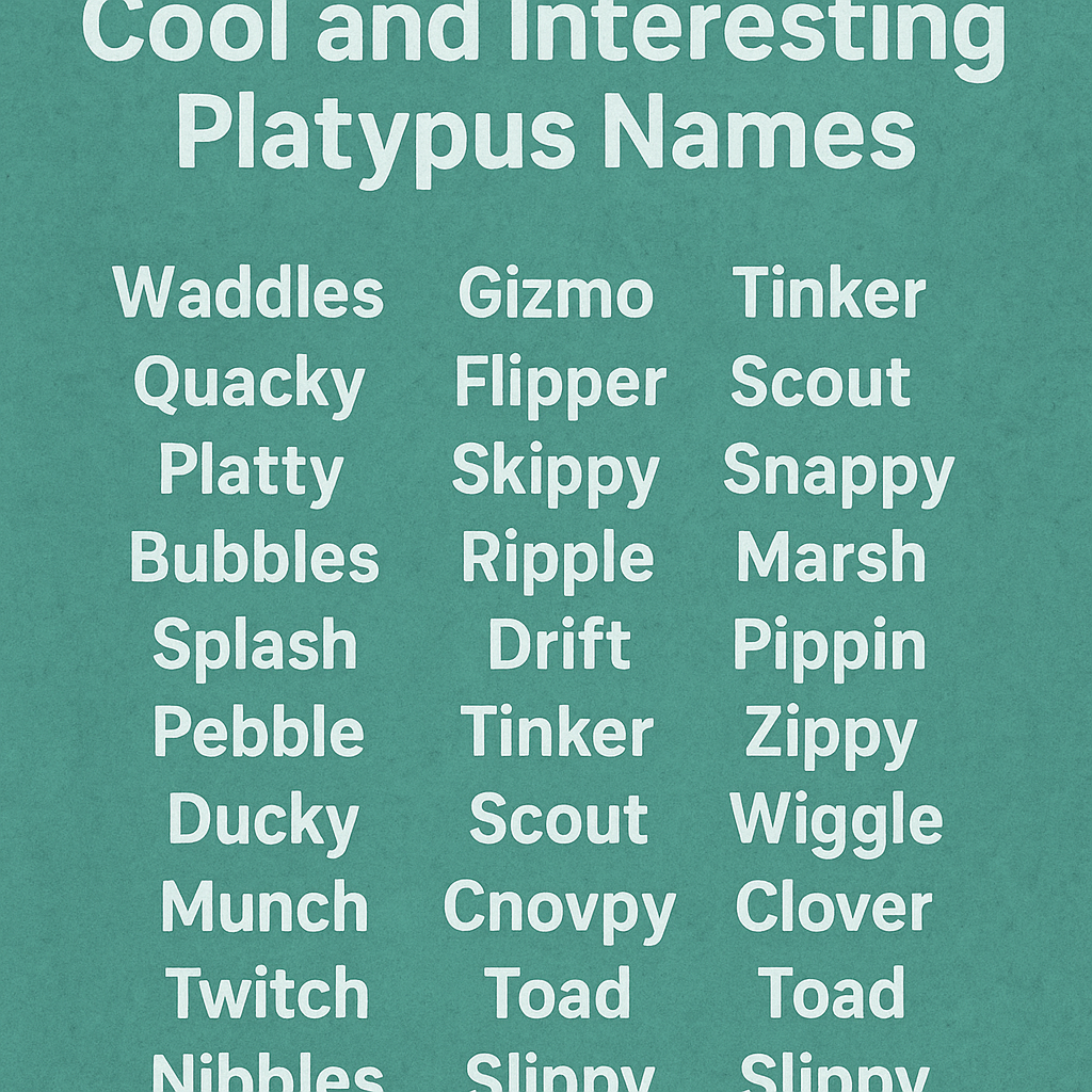 500+ Cool and Interesting Platypus Names