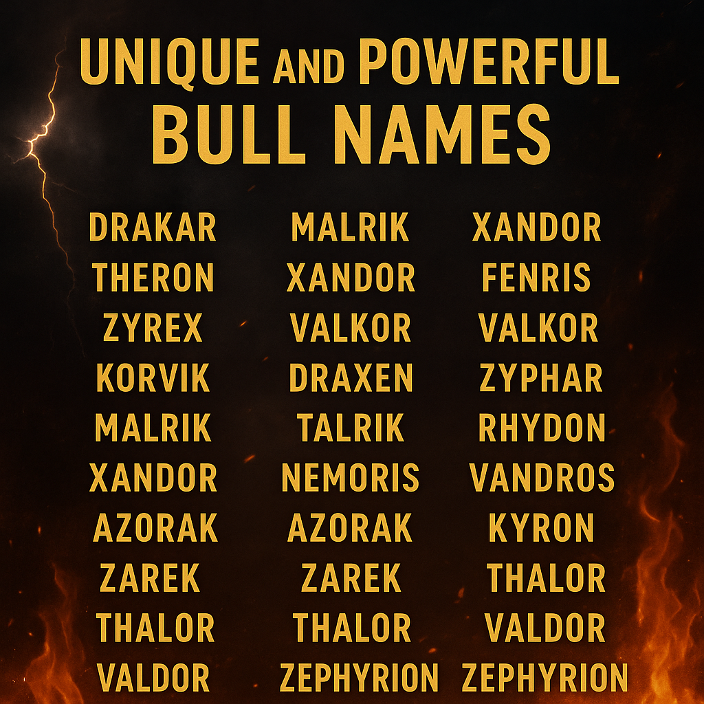 1000+ Unique and Powerful Bull Names to Inspire Your Next Strong Companion