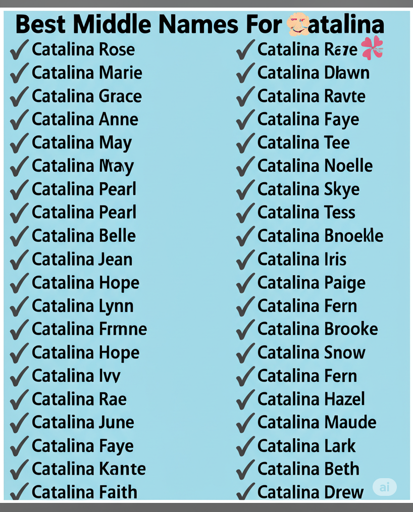 Trendy, classic, and unique middle name ideas for Catalina