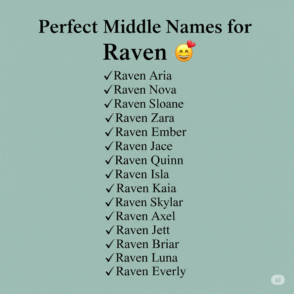 Stylish and timeless baby name ideas that enhance the charm of the name Raven