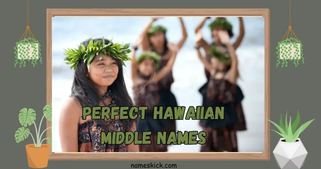 Vintage baby name book open to Hawaiian middle name suggestions under natural light.