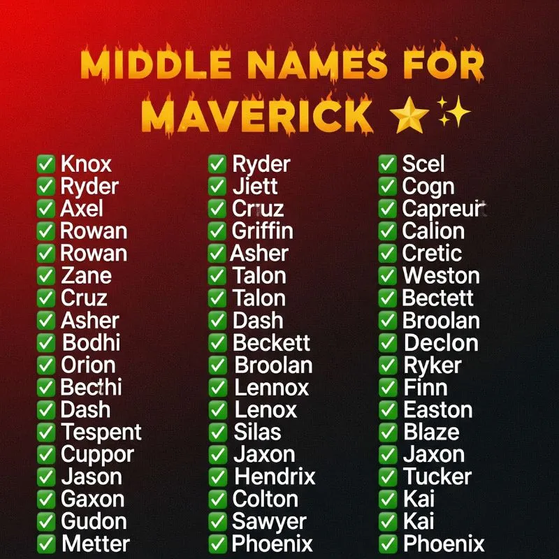 Parent holding a chalkboard sign with “Choosing the Best Middle Name for Maverick” written on it