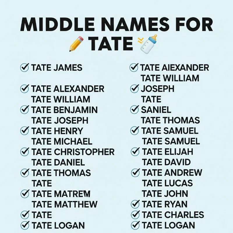 Baby onesie with the name Tate and a trendy middle name printed on it
