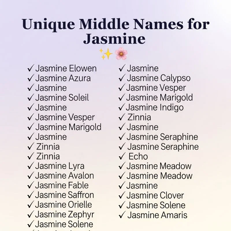 Chalkboard-style baby announcement featuring the name Jasmine with fun and stylish middle name choices.