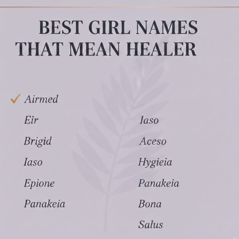Healing-inspired baby girl names from mythology, folklore, and history.