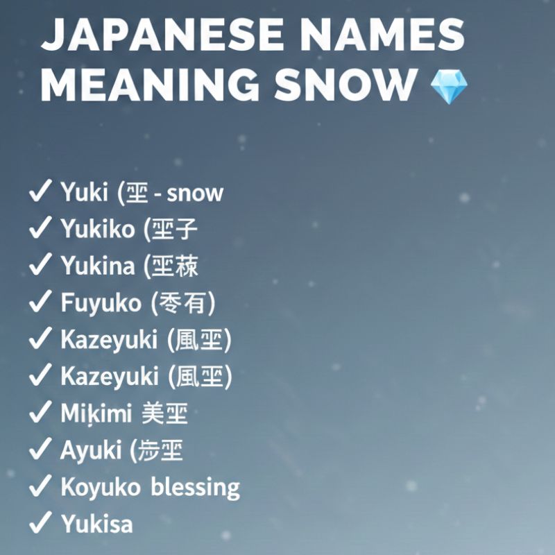 Japanese boy and girl names inspired by snow with cultural significance