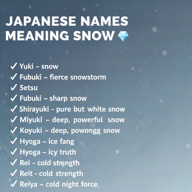 A guide to Japanese names meaning snow with their origins and meanings
