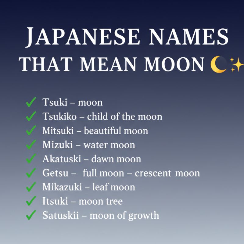 A collection of beautiful Japanese baby names inspired by the moon, with meanings and symbolism.