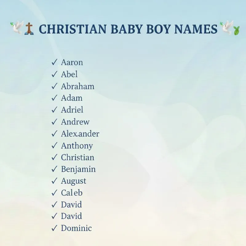 Timeless and meaningful Christian names for your little boy.