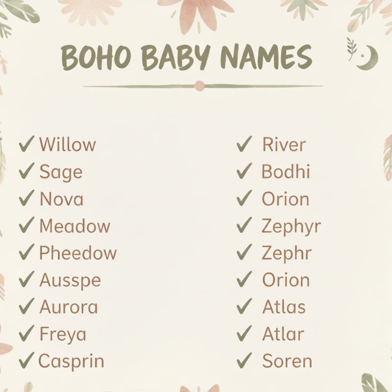 Earth-loving boho baby boy names for creative and mindful families
